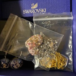 Swarovski necklace and earrings
